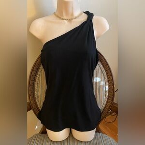 White House Black Market Black One-Shoulder Top